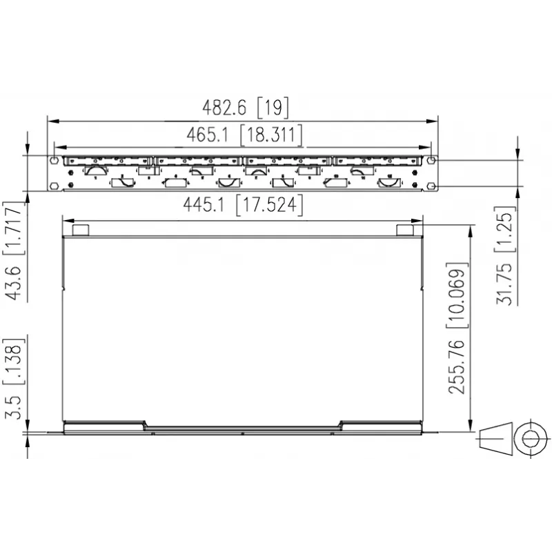 METZ CONNECT OpDAT fix Painel de ligação de fusão de fibra ótica, 12x SC-Duplex OS2, 1U, cinzento-claro 150459E212-F