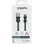 PowerRay Cabo de dados USB para Micro-USB 2,0 m entrançado preto PR-DCUM200TBK