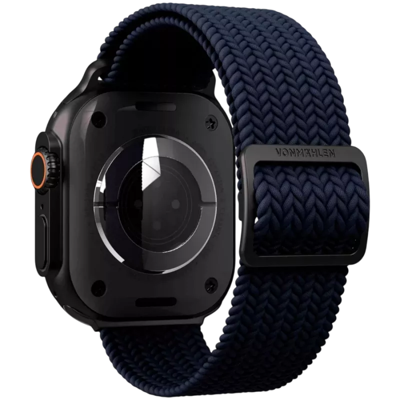 VONMÄHLEN Woven Loop para Apple Watch 44/45/46/49 mm, azul-marinho preto