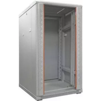 Armário de rede IT-BUDGET 19 polegadas SRK - 22U - 600x600 mm - porta de vidro/aço - pré-montado - cinzento-claro 99ITB19SRK2266GGNM