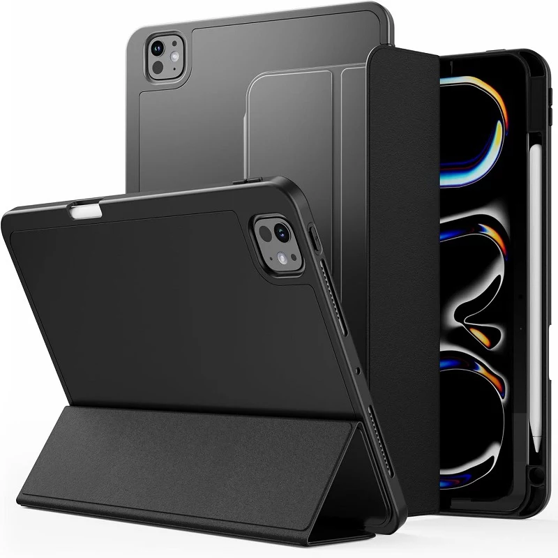 Capa flip cover MRDISC para Apple iPad Pro M4 – preto TPU MG-FLIPIPADPM4