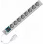 PDU de medição para rack Liebernetz 19 polegadas 1U, 8 tomadas Schuko CEE 7/3, entrada C14, cabo de 3m, cinzento-claro (90LNSDL20SC083)