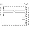 METZ MWN911A115 Conector macho/fêmea M12 de 4 polos codificação A para sensor/atuador, montagem em painel, ficha para conector fêmea, IP67