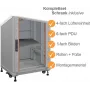 IT-BUDGET Armário de rede de 19 polegadas SRK conjunto completo 12U 600x800 mm cinzento-claro pré-montado