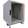 IT-BUDGET Armário de rede de 19 polegadas SRK 12U 600x800 mm cinzento-claro flatpack com portas de vidro/aço