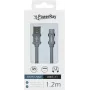 PowerRay Cabo de dados PR-DCUC120TGY USB-A para USB-C 1,2 m têxtil cinzento entrançado carregamento rápido & sincronização de dados 5 Gbps