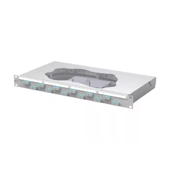 METZ CONNECT Painel de patch de fusão 12xSC Duplex OM3, 1U, cinzento claro 150455BA12-F