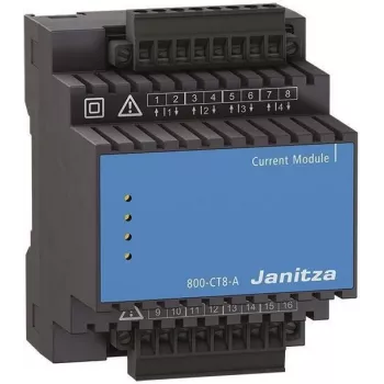 Janitza 800-CT8-A Módulo de medição de corrente multicanal, 8 canais, 1A/5A, calha DIN 5231230
