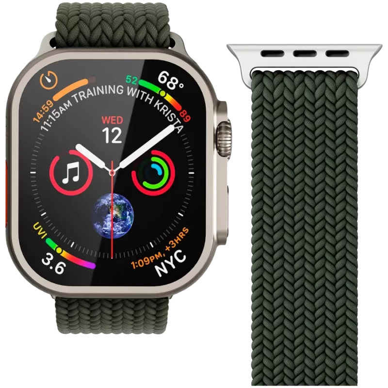 VONMÄHLEN Loop tecido para Apple Watch 40/41/42mm, verde azeitona