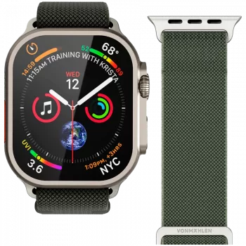 VONMÄHLEN Classic Nylon Loop 44, 45, 46, 49mm tamanho único, verde azeitona
