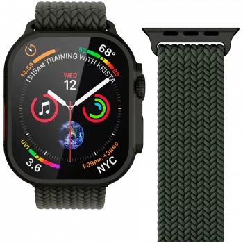 VONMÄHLEN Woven Loop para Apple Watch 40/41/42mm, verde azeitona e preto