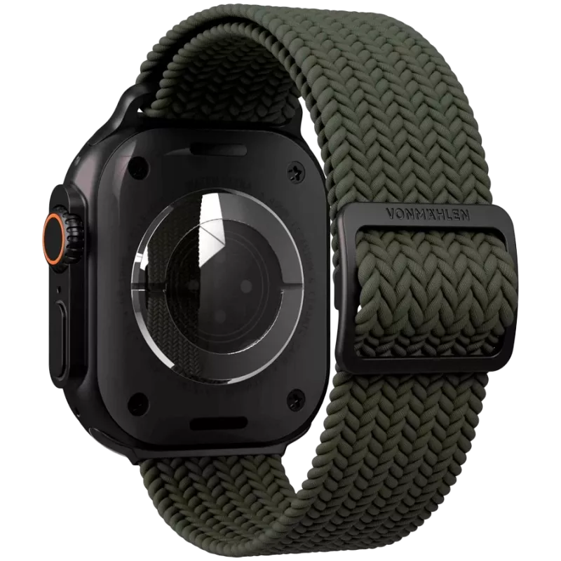 VONMÄHLEN Woven Loop para Apple Watch 40/41/42mm, verde azeitona e preto