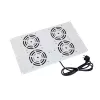 IT-BUDGET unidade de ventilação de teto para armários verticais SRK - 4 ventoinhas ativas - 640 m³/h - termostato - interruptor - cinzento claro 90ITB19SRKXFAN4G