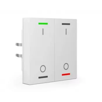 MDT BE-TAL55T2.B1 sensor tátil KNX 2 canais com retroiluminação RGBW e sensor de temperatura, branco puro brilhante