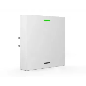 MDT BE-TAL63T1.01 botão de vidro KNX 1 canal com LED de estado RGB-W, sensores de temperatura e luminosidade, Studio branco brilhante neutro
