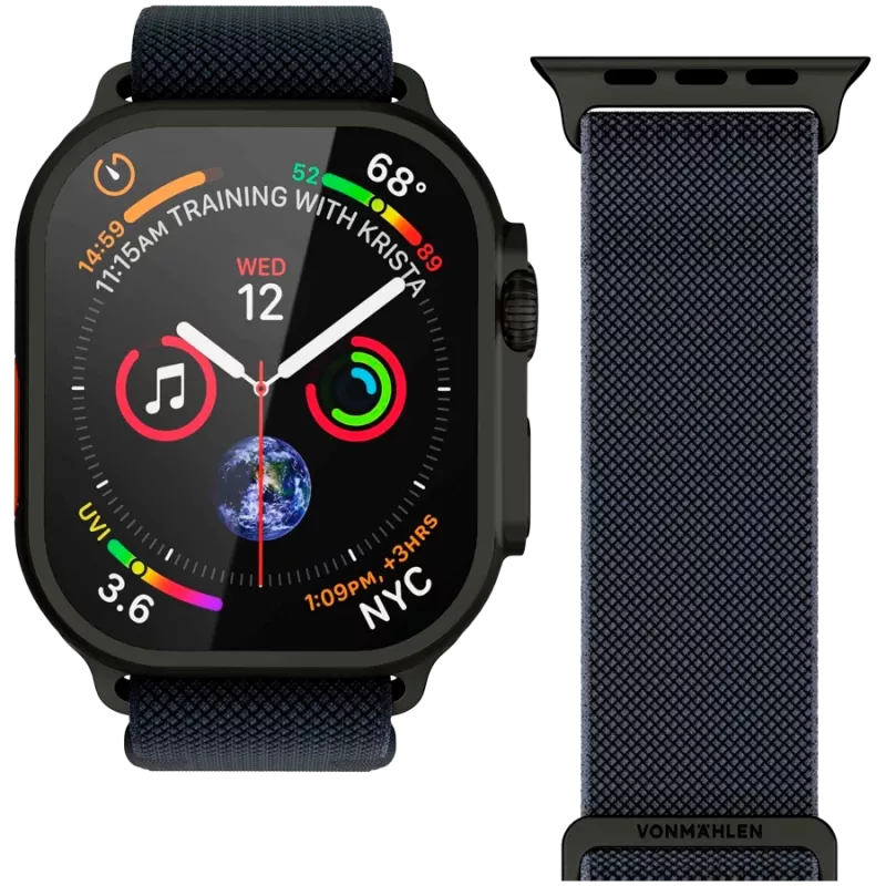VONMÄHLEN Classic Nylon Loop 44, 45, 46, 49mm tamanho único, Navy Black