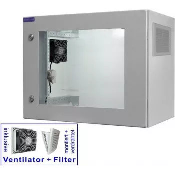 RESISTER PRO Ativo armário de rede 19 polegadas, IP54/55, porta de vidro, 9U, 600x400 mm, cinzento claro 99RRA19WV94GG