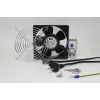 IT-BUDGET conjunto completo ventoinha para armário IT com termostato - 160 m³/h fluxo de ar - 230 V - 1 ventoinha, grelha de proteção, cabo, termostato, parafusos (90ITBLUESET1T)