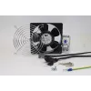 IT-BUDGET conjunto completo ventoinha para armário IT com termostato - 160 m³/h fluxo de ar - 230 V - 1 ventoinha, grelha de proteção, cabo, termostato, parafusos (90ITBLUESET1T)