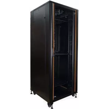 IT-BUDGET armário de servidor 19 polegadas SRK 42U 800x1000 mm porta de vidro/aço calhas de cabos Flatpack preto