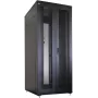 IT-BUDGET conjunto completo rack de servidor 19 polegadas SRK 42U 800x1000 mm portas duplas perfuradas à frente e atrás 4 ventoinhas ativas PDU prateleiras pré-montado preto 99ITB19SRK42810DTSM