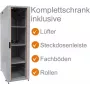 IT-BUDGET conjunto completo armário de rede 19 polegadas SRK 38U 600x800 mm porta de vidro/aço 4 ventoinhas ativas PDU prateleiras Flatpack cinzento claro 90ITB19SRK3868GG