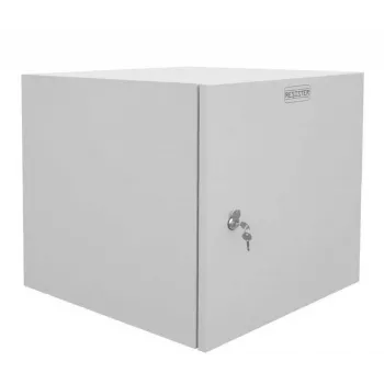IT-BUDGET armário de rede de parede 19 polegadas Easy - porta de aço - 12U - L 600 x P 600 mm - chapa de aço - cinzento claro (90RR19CWV1266MG)