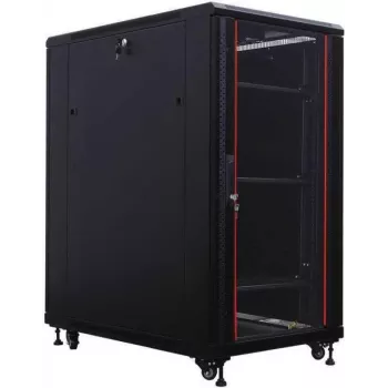 IT-BUDGET rack de servidor 19 polegadas SRK - 27U - 800x1000 mm - porta de vidro/aço - calhas de cabos - Flatpack - preto 90ITB19SRK27810GSN