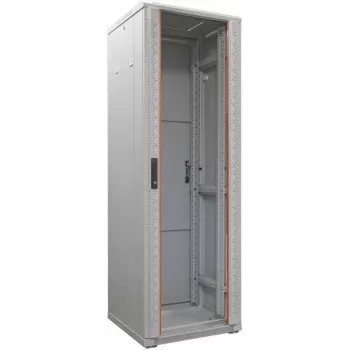 IT-BUDGET armário de rede 19 polegadas SRK - 38U - 600x800 mm - porta de vidro/aço - montado - cinzento claro 99ITB19SRK3868GGNM