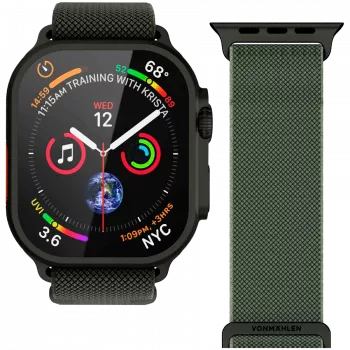 VONMÄHLEN Classic Nylon Loop 40, 41, 42mm tamanho único, verde azeitona preto