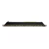 IT-BUDGET painel de patch 19 polegadas ultrafino, 0,5U, totalmente blindado, Cat.6A, 24 portas, PoE++, preto (90ITBPP6A05S)