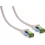 IT-BUDGET cabo de patch premium em cobre maciço Cat.6A com cabo bruto Cat.7 600 MHz isento de halogéneos PoE+ 10Gbps branco 3m 90ITB6A7PK3W