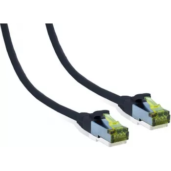 IT-BUDGET cabo de patch premium Cat.6A com cabo bruto Cat.7 - 600 MHz - isento de halogéneos - PoE+ - 10Gbit - preto - 1,5 m (90ITB6A7PK15S)