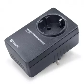 H-Tronic 1114730 limitador de corrente de arranque SCL 3680 IP20, 16 A, 3680 W, adaptador de ficha Schuko, preto