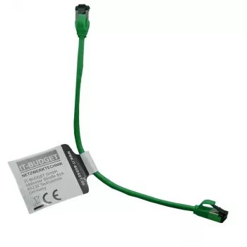 IT-BUDGET cabo de patch slim Cat.8.1, S/FTP, 40 Gbps, 2000 MHz, verde, 0,15 m 90ITBSLIM81PK015GR