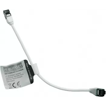 IT-BUDGET Cabo de patch Slim Cat.8.1 S/FTP 28 AWG cobre maciço LSZH branco 0,15 m 40Gbps PoE+ 90ITBSLIM81PK015W