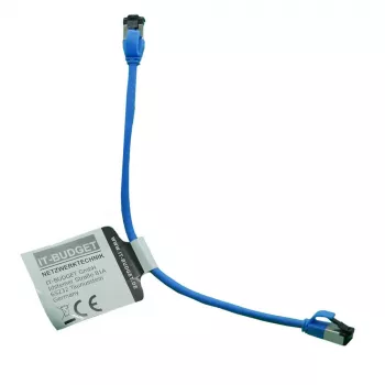 IT-BUDGET Cabo de patch Ethernet Slim Cat.8.1, S/FTP, 40Gbps, 2000MHz, LSZH, PoE+, azul, 0,5m 90ITBSLIM81PK050B