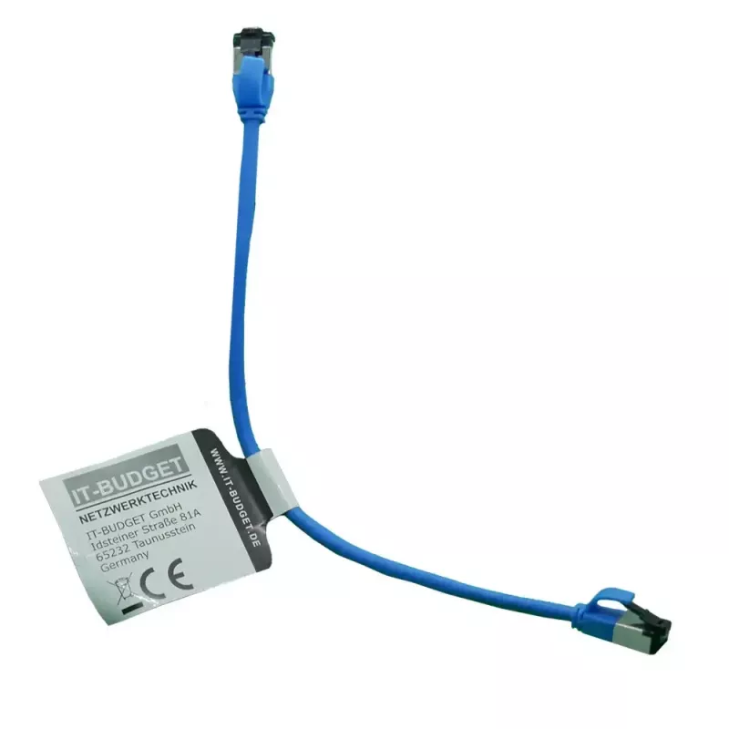 IT-BUDGET Cabo de patch Ethernet Slim Cat.8.1, S/FTP, 40Gbps, 2000MHz, LSZH, PoE+, azul, 0,5m 90ITBSLIM81PK050B