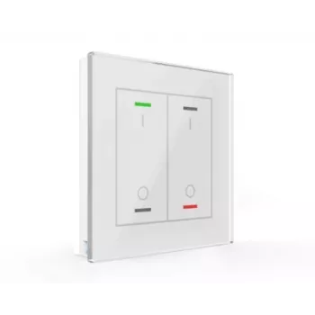 MDT BE-GTL2TW.B1 Glass Switch II Light 2-fach RGBW com sensor de temperatura branco