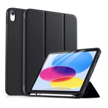 DIGISTOR HK drivego capa para iPad 11.ª geração A16 2025 / 10.ª geração 2022 (11/10,9 polegadas) com suporte para caneta, suporte triplo dobrável, Auto Sleep/Wake, capa TPU flexível para iPad 10.ª ger./11.ª ger., preto