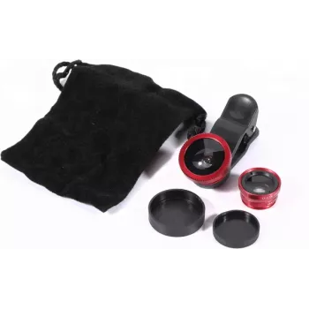 CYOO CY121416 conjunto de lentes para smartphone 2-em-1 - lente fisheye 180° e macro com clipe universal