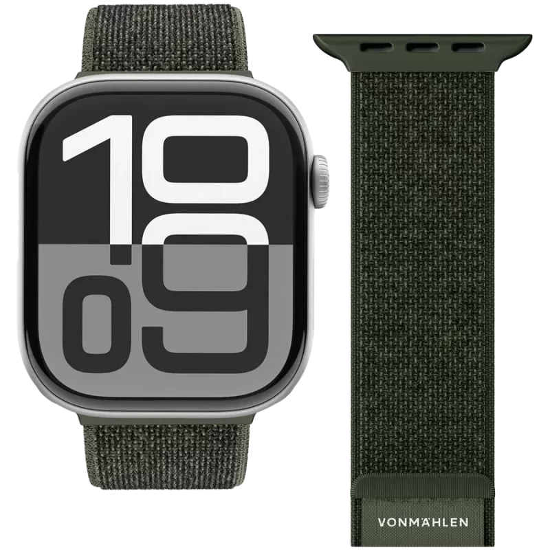 VONMÄHLEN Fitness Loop 2 40, 41, 42mm tamanho único, verde-azeitona
