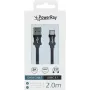 PowerRay cabo de dados PR-DCUC200TBK, USB-A para USB-C, 2,0 m, têxtil preto, blister