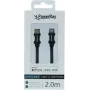 PowerRay cabo USB-C para Lightning MFi entrançado 2m preto PR-DCCL200TBK