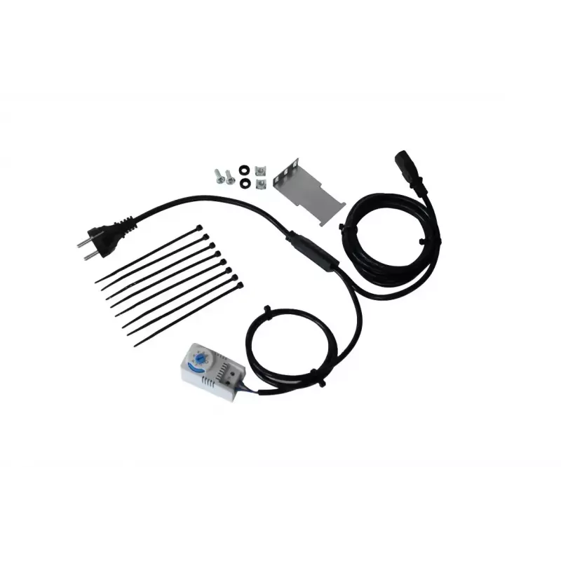 IT-BUDGET kit de montagem de ventoinha com termostato, suporte, cabo e material de montagem - ajustável 0-60°C (90ITBTKD180603KTH)