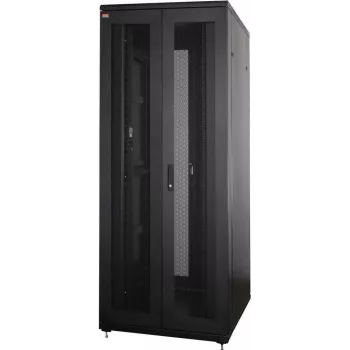 IT-BUDGET rack de servidor 19 polegadas SRK - 42U - 800x1000 mm - portas duplas perfuradas à frente e atrás - calhas de cabos - flatpack - preto 90ITB19SRK42810DTSN