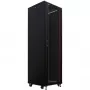 IT-BUDGET armário de rede 19 polegadas SRK - 38U - 600x600 mm - porta de vidro/aço - flatpack - preto 90ITB19SRK3866GSN