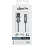 PowerRay cabo de dados PR-DCUC020TGY, USB-A para USB-C, 0,2 m, tecido cinzento, blister