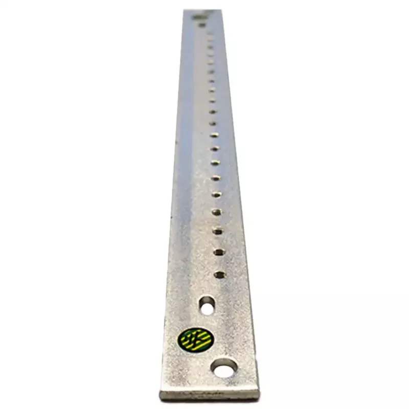 IT-BUDGET barra de ligação equipotencial – ferro – 380 mm de comprimento – 30 mm de largura – 2 ligações de furo interior e exterior – 20 furos M5 (90ITB1403EGS)