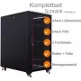 IT-BUDGET armário de rede 19 polegadas SRK conjunto completo 27U 600x600 mm porta de vidro/aço preto 99ITB19SRK2766GSM